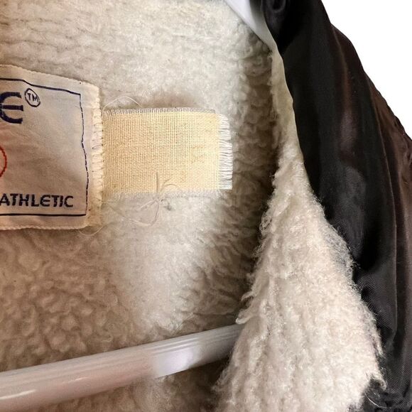 Vintage Bike brand black nylon snap up windbreaker cream faux fur lined collared - Picture 5 of 11